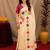  off white pink chanderi cotton blend printed 1 minute ready to wear saree with unstitched blouse piece