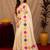  off white pink chanderi cotton blend printed 1 minute ready to wear saree with unstitched blouse piece