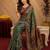  rama purple chanderi cotton blend printed  1 minute ready to wear saree with unstitched blouse piece
