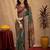 rama purple chanderi cotton blend printed  1 minute ready to wear saree with unstitched blouse piece
