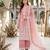 Peach faux georgette embroidered palazzo set