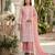 Peach faux georgette embroidered palazzo set