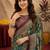  rama purple chanderi cotton blend printed  1 minute ready to wear saree with unstitched blouse piece