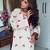 White cotton poly embroidered palazzo set