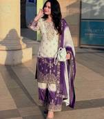 Multicolor georgette embroidered palazzo set