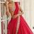 Red 5MM Sequins + Paper Mirror with Zari Embroidered Organza Silk Wedding Lehenga Choli