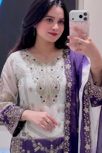 Multicolor georgette embroidered palazzo set