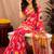  pink chanderi cotton blend printed work 1 minute ready to wear saree with unstitched blouse piece