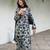 Navy-blue cotton poly printed farshi salwar set