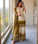 Multicolor georgette embroidered palazzo set