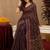  blue purple chanderi cotton blend printed 1 minute ready to wear saree with unstitched blouse piece