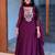 Wine faux georgette embroidered anarkali set