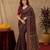  blue purple chanderi cotton blend printed 1 minute ready to wear saree with unstitched blouse piece