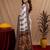  white coffee chanderi cotton blend printed 1 minute ready to wear saree with unstitched blouse piece