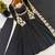 Black silk blend embroidered anarkali set