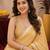  yellow cream chanderi cotton blend printed  1 minute ready to wear saree with unstitched blouse piece