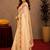  off white pink chanderi cotton blend printed  1 minute ready to wear saree with unstitched blouse piece