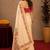  off white pink chanderi cotton blend printed  1 minute ready to wear saree with unstitched blouse piece