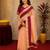  pich rani pink chanderi cotton blend printed  1 minute ready to wear saree with unstitched blouse piece