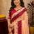  pich rani pink chanderi cotton blend printed  1 minute ready to wear saree with unstitched blouse piece