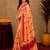  peach pink chanderi cotton blend printed   1 minute ready to wear saree with unstitched blouse piece