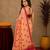  peach pink chanderi cotton blend printed   1 minute ready to wear saree with unstitched blouse piece