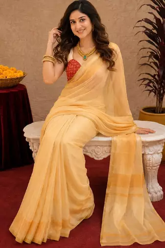  off white maroon chanderi cotton blend printed   1 minute ready to wear saree with unstitched blouse piece