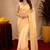  beige chanderi cotton blend printed work 1 minute ready to wear saree with unstitched blouse piece