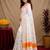  white orange chanderi cotton blend printed  1 minute ready to wear saree with unstitched blouse piece