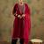 Ethnic Motifs Embroidered Regular Velvet Straight Kurta with Trousers & Dupatta