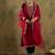 Ethnic Motifs Embroidered Regular Velvet Straight Kurta with Trousers & Dupatta
