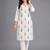 Off-white block-printed kurta with pant set