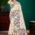 Sangam prints grey cotton blend woven work traditional saree
