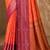Sangam prints coral orange soft silk blend woven work traditional saree