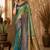 Sangam prints sea green soft silk blend woven work traditional saree