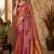 Sangam prints copper gold soft silk blend woven work traditional saree