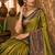 Sangam prints olive green soft silk blend woven work traditional saree