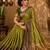 Sangam prints olive green soft silk blend woven work traditional saree