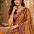 Sangam prints golden bronze soft silk blend woven work traditional saree
