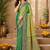 Sangam prints sea green soft silk blend woven work traditional saree
