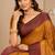 Sangam prints golden mustard soft silk blend woven work traditional saree