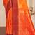 Sangam prints bright orange soft silk blend woven work traditional saree