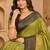 Sangam prints pista green soft silk blend woven work traditional saree