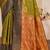Sangam prints olive green soft silk blend woven work traditional saree