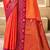 Sangam prints coral orange soft silk blend woven work traditional saree