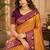 Sangam prints mustard gold soft silk blend woven work traditional saree