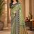 Sangam prints pastel pistachio green soft silk blend woven work traditional saree