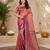 Sangam prints rose gold pink soft silk blend woven work traditional saree
