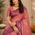 Sangam prints rose gold pink soft silk blend woven work traditional saree