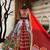 Red Mirror With Lampi Lace Borders & Fancy Lace Lines Cotton Lahenga Choli Set